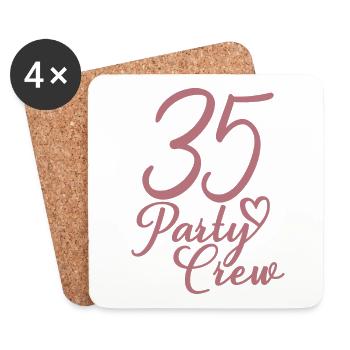 35 Party Crew 35. Geburtstag 35 Jahre alt - Untersetzer (4er-Set) - Weiß - Vorne
