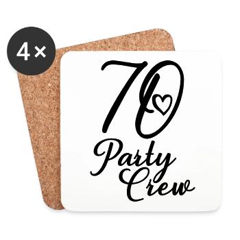 70 Party Crew 70. Geburtstag 70 Jahre alt - Untersetzer (4er-Set) - Weiß - Vorne