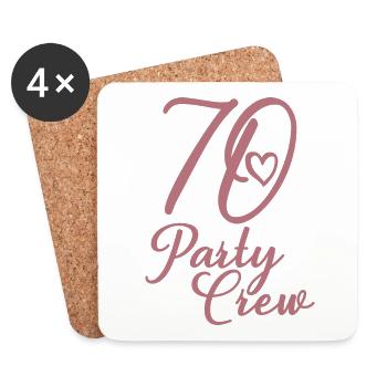 70 Party Crew 70. Geburtstag 70 Jahre alt - Untersetzer (4er-Set) - Weiß - Vorne