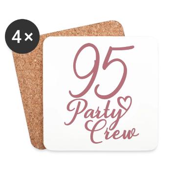95 Party Crew 95th Birthday Party 95 Years Old - Coasters (set of 4) - white - Front