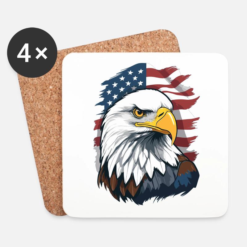 Weißkopfseeadler - Untersetzer (4er-Set) - Weiß