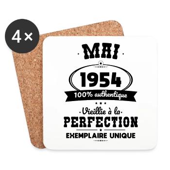70th Anniversary - May 1954 Perfection - Coasters (set of 4) - white - Front