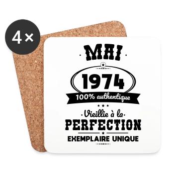 50th Anniversary - May 1974 Perfection - Coasters (set of 4) - white - Front
