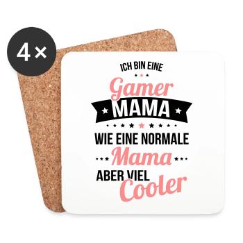 Gamer mom like a normal mom but much cooler - Coasters (set of 4) - white - Front