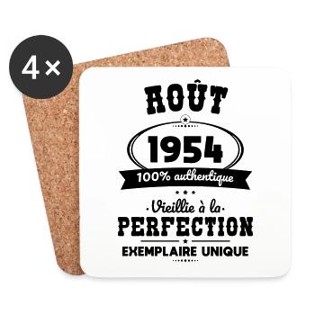 70th Anniversary - August 1954 Perfection - Coasters (set of 4) - white - Front