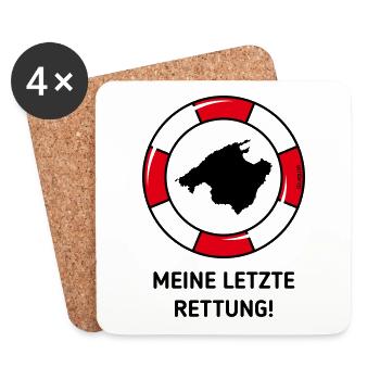 Meine Letzte Rettung! (Mallorca / Urlaub / POS 2C) - Untersetzer (4er-Set) - Weiß - Vorne