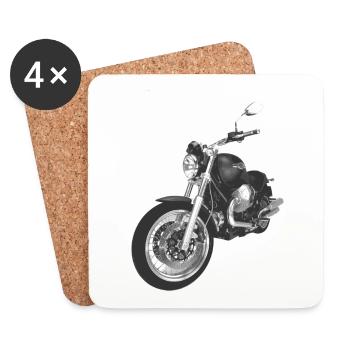 moto - Dessous de verre (lot de 4) - blanc - Devant