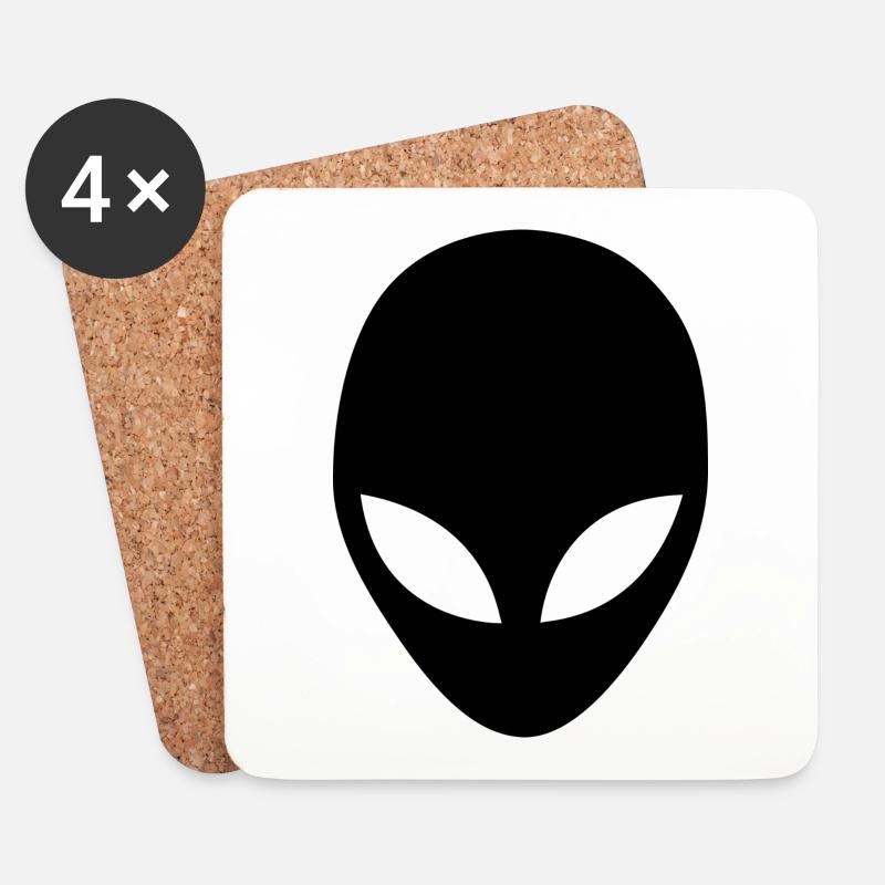 Alien - Untersetzer (4er-Set) - Weiß
