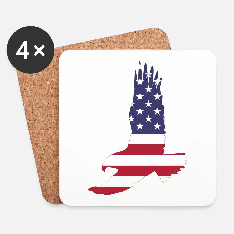 USA Adler - Untersetzer (4er-Set) - Weiß