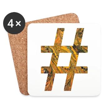 hashtag symbol e 116 - Untersetzer (4er-Set) - Weiß - Vorne