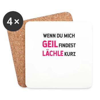 sprüche, lustige sprüche, sexy lachen - Untersetzer (4er-Set) - Weiß - Vorne