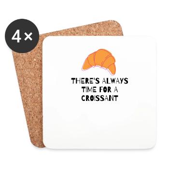 Croissant boulanger délicieux petit déjeuner cadeau - Dessous de verre (lot de 4) - blanc - Devant
