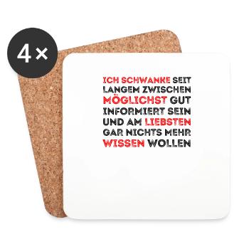 Nachrichten Politik Krise Humor neuigkeiten - Untersetzer (4er-Set) - Weiß - Vorne
