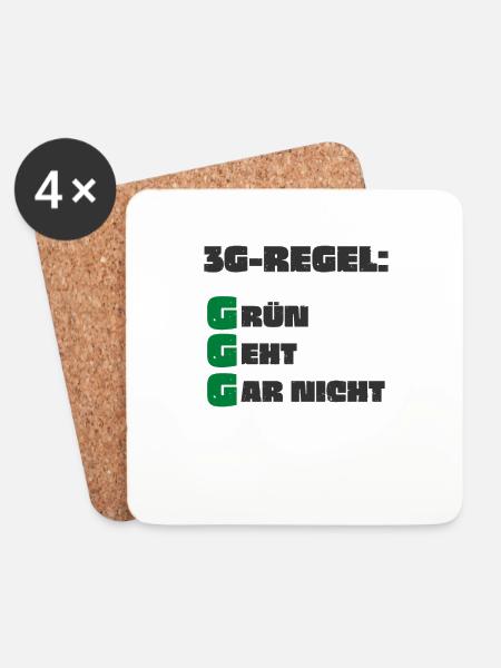 Politik Freiheit Grüne Sozialismus wählen lustig - Untersetzer (4er-Set) - Weiß