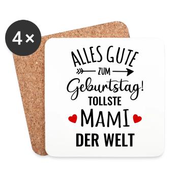 Geburtstag beste Mama Mami der Welt gratulieren - Untersetzer (4er-Set) - Weiß - Vorne