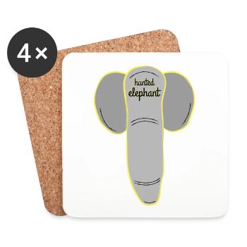 Lustiger Elefant oder großer Penis Design Shirt - Untersetzer (4er-Set) - Weiß - Vorne