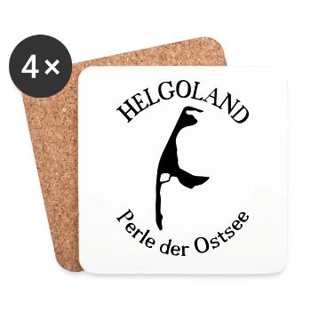 Helgoland oder Sylt - Perle der Ostsee - Untersetzer (4er-Set) - Weiß - Vorne
