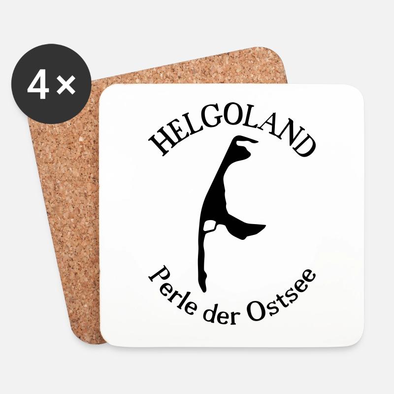 Helgoland oder Sylt - Perle der Ostsee - Untersetzer (4er-Set) - Weiß