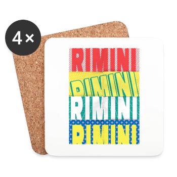 Rimini Italy City Font Skyline Home Holiday - Coasters (set of 4) - white - Front