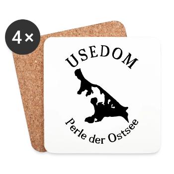 Usedom - Dessous de verre (lot de 4) - blanc - Devant