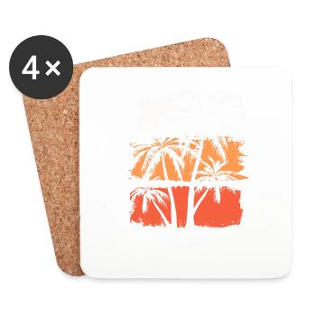 Lanzarote Sommer Sonne Strand Meer Palmen Urlaub - Untersetzer (4er-Set) - Weiß - Vorne