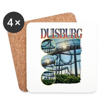 Duisburg Allemagne Ville Skyline Accueil Amour - Dessous de verre (lot de 4) - blanc - Devant