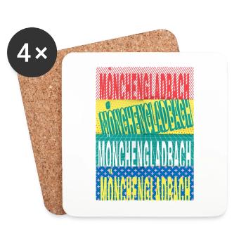 Mönchengladbach Germany City Font Skyline - Coasters (set of 4) - white - Front