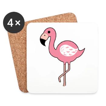 Flamingo gift idea pink pink pink - Coasters (set of 4) - white - Front