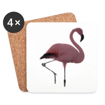 Flamingo rosa pink Geschenkidee - Untersetzer (4er-Set) - Weiß - Vorne