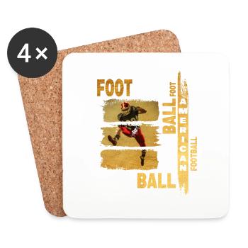 Joueur de football américain Gold Vintage Retro Sport - Dessous de verre (lot de 4) - blanc - Devant