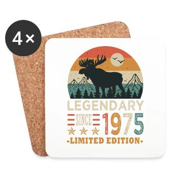 1975 legendary anniversary Born in 1975 - Coasters (set of 4) - white - Front