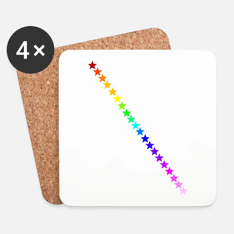 Sterne Regenbogen Geschenkidee bunt Farben - Untersetzer (4er-Set) - Weiß