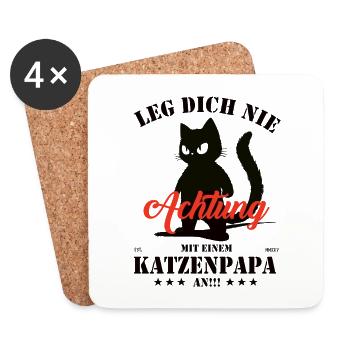 Don't mess with a cat dad! - Coasters (set of 4) - white - Front