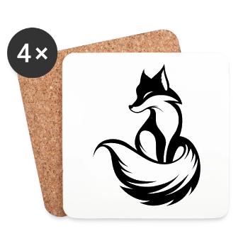 Fuchs Füchse - Untersetzer (4er-Set) - Weiß - Vorne