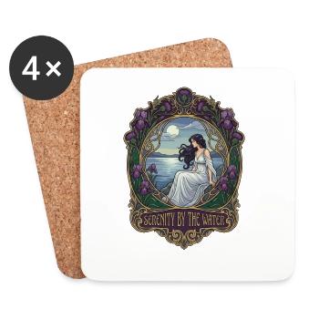 Peace by the water in Art Nouveau style - Coasters (set of 4) - white - Front