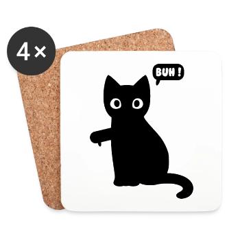 Katze Cartoon Comic - Untersetzer (4er-Set) - Weiß - Vorne