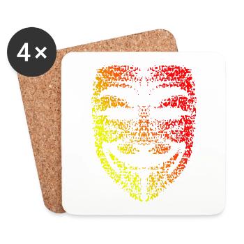 Guy Fawke's Mask - Coasters (set of 4) - white - Front