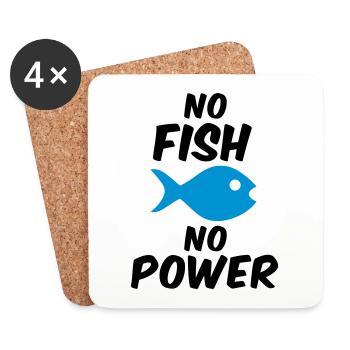 No fish no power (Fisch) - Untersetzer (4er-Set) - Weiß - Vorne