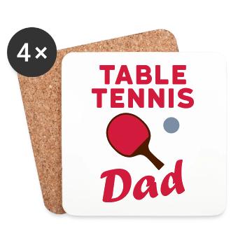 Tennis de table papa, raquettes de tennis de table, tennis de table - Dessous de verre (lot de 4) - blanc - Devant