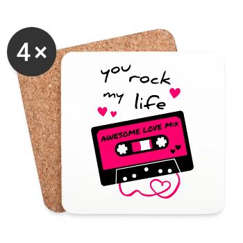 love mix tape - Untersetzer (4er-Set) - Weiß - Vorne