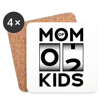 MOM OF 2 KIDS SCHWANGER MAMA ZWEITES KIND - Untersetzer (4er-Set) - Weiß - Vorne