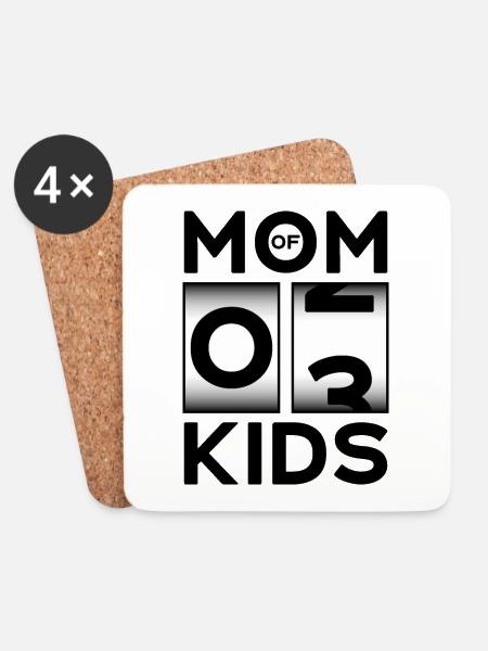 MOM OF 3 KIDS MAMA DRITTES KIND - Untersetzer (4er-Set) - Weiß