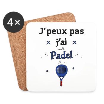 J'peux pas j'ai Padel - Dessous de verre (lot de 4) - blanc - Devant