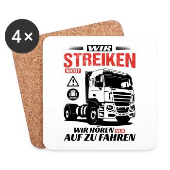 Protest Demo Streik für Spediteure und LKW Fahrer - Untersetzer (4er-Set) - Weiß - Vorne