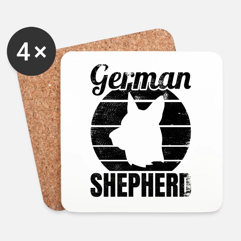 Deutscher Schäferhund - Untersetzer (4er-Set) - Weiß