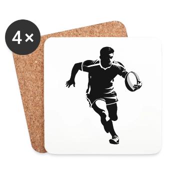 Rugby Player - Sport Design - Coasters (set of 4) - white - Front