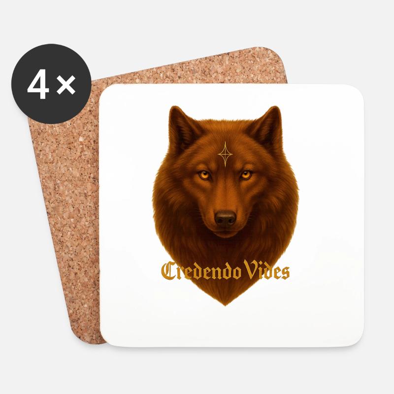 Leerer Credendo Wolf - Untersetzer (4er-Set) - Weiß