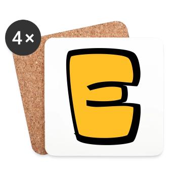 Alphabet E - Coasters (set of 4) - white - Front