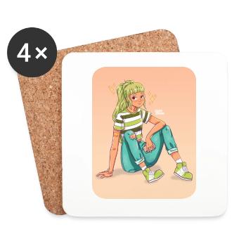 Green Girl - Untersetzer (4er-Set) - Weiß - Vorne