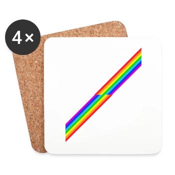 Arc-en-ciel Rainbow Retro cadeau - Dessous de verre (lot de 4) - blanc - Devant